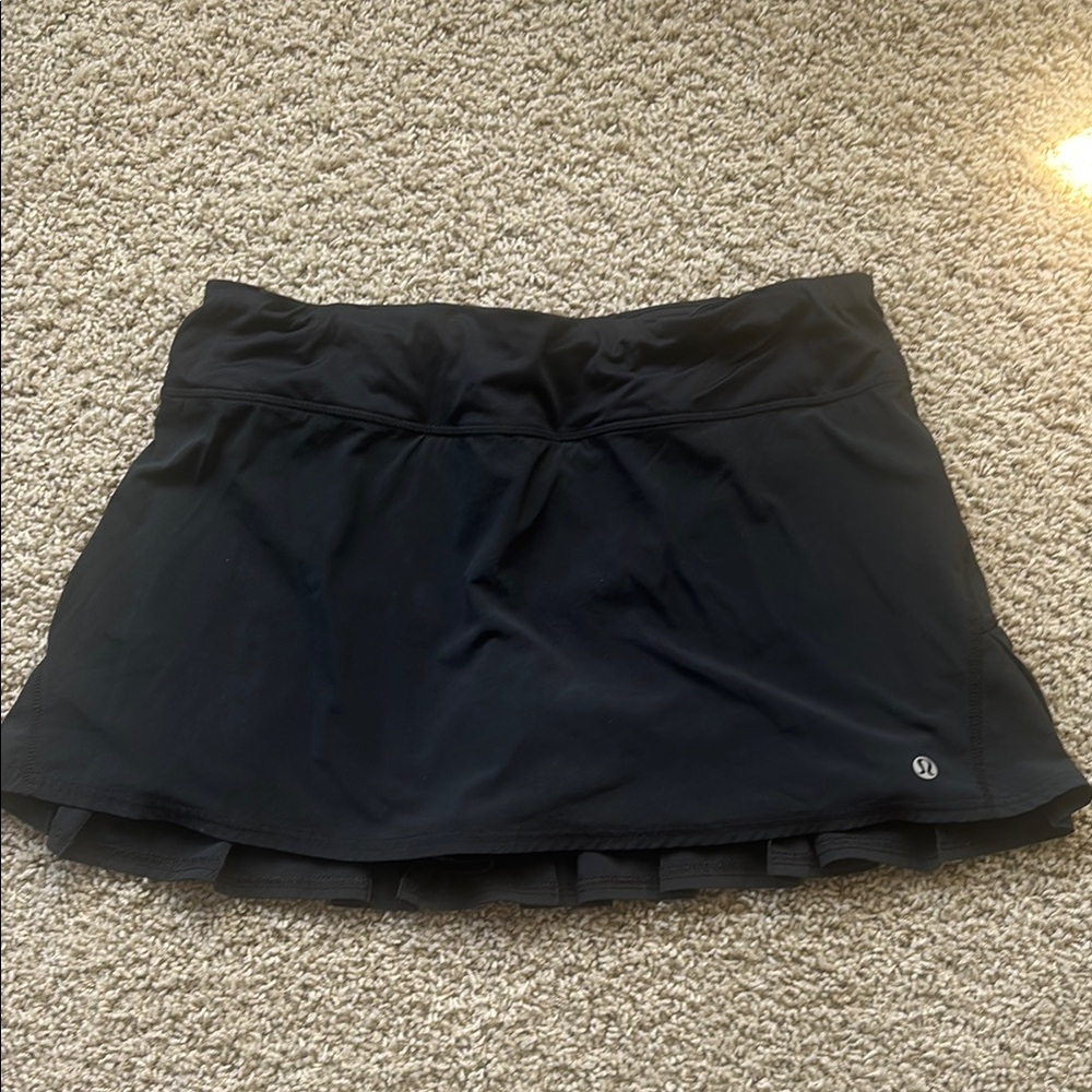 lululemon athletica Black Mini Skater Skirt with Ruffles